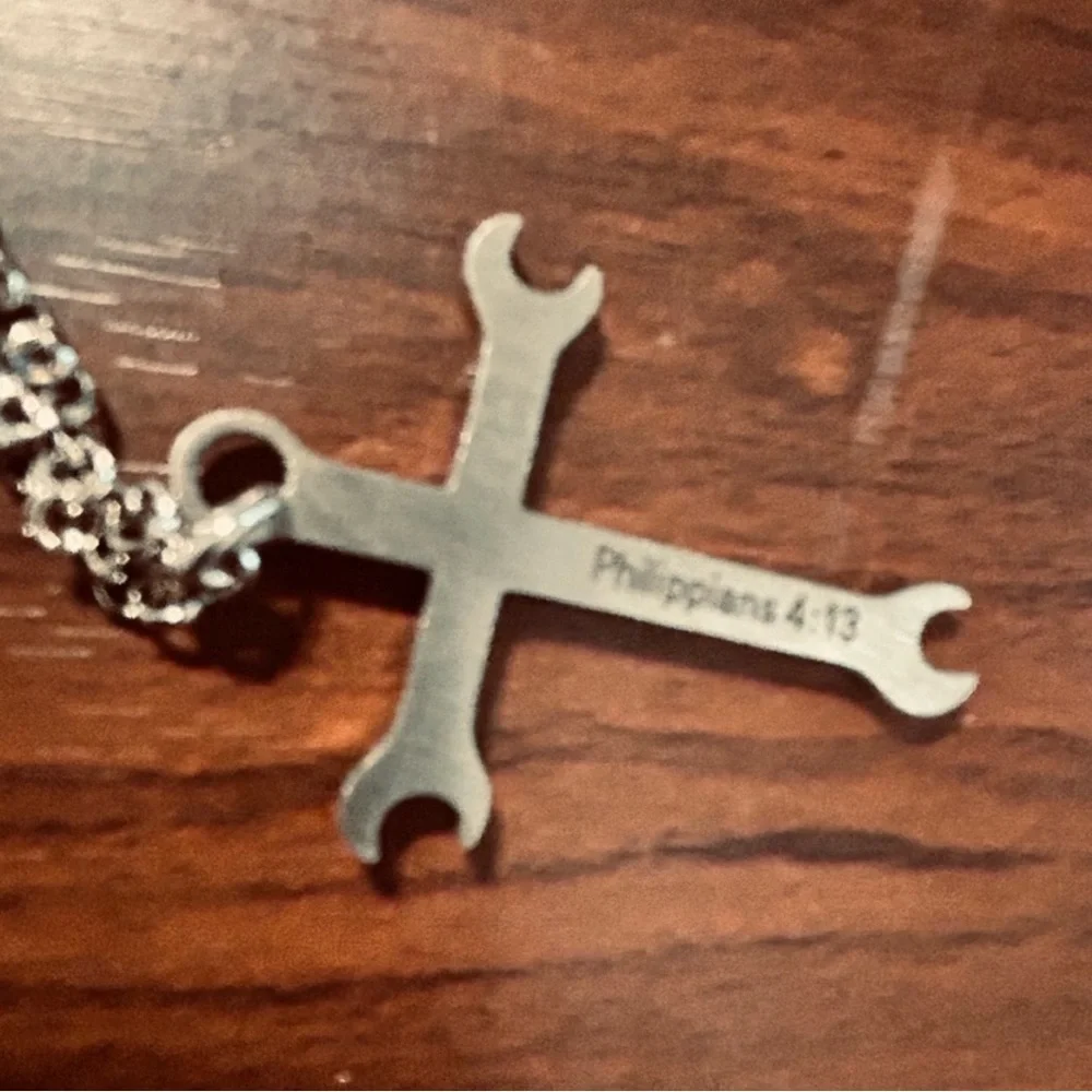 Cross Necklace I Can Do All Things Stainless Steel